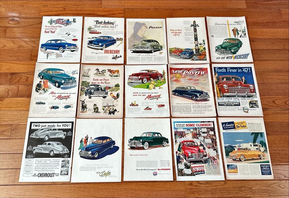 15 Full Page Ads From The 1940s Mercury Ford Chevrolet